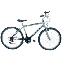 Imagem de Bicicleta Passeio 18 Marchas Aro 26 Masculina Prata / Preto