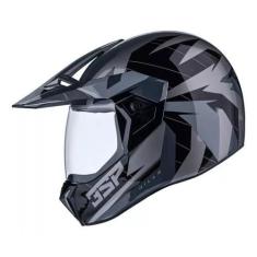 Imagem de Capacete Moto Bieffe 3 Sport Hills Grafite Preto Brilhante, 56