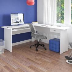 Imagem de Mesa para Escritório Cannes 1 Gaveta Branco - Artely - Artely Móveis