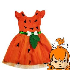 Imagem de Conjunto Infantil Fantasia Menina Laranja Festa Tam 1 ao 14 - anjo da 