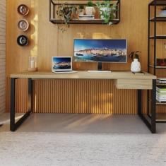 Imagem de Escrivaninha Yon Presidente com 1 Gaveta 190x70x75 Vermont