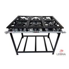 Imagem de Fogão Industrial 6 Bocas 3QD 140mm 3QS 100mm 30x30 P4 Baixa Pressão