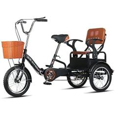 Imagem de Triciclo adulto dobrável de três rodas para atividades ao ar livre, 40,6 cm, 3 rodas, para recreação, compras, masculino, feminino, piquenique, ciclismo, pedalada