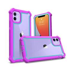 Imagem de Capa à prova de choque com vidro temperado para iphone 13 12 11 Pro Max XR XS MAX 7 8 Plus SE 2020 Capa rígida híbrida robusta, roxa, para iPhone 7 Plus