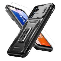 Imagem de FUNMIKO Capa para Samsung Galaxy A15 com capa de lente de câmera deslizante atualizada e suporte magnético forte - Capa protetora à prova de choque de nível militar para homens, mulheres e meninas -