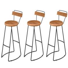 Imagem de Kit 3 Banquetas Alta Com Encosto Para Aérea Gourmet Aurora