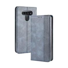 Imagem de Capa para LG K51, carteira de couro com suporte flip para LG K51, capa magnética retrô para celular, capa carteira de telefone com compartimentos para cartões