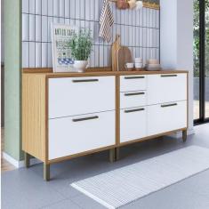 Imagem de Cozinha Compacta 200cm 2 Peças 3 Portas Basculantes E 3 Gavetas 100% M