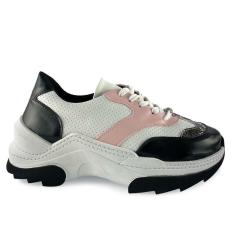 Imagem de Tênis Bomber Tricolor Preto Branco e Rosa - ULLY-Feminino