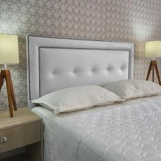 Imagem de Cabeceira Cama Casal Botonê Berlim Diamond Corano Branco 120 rbl