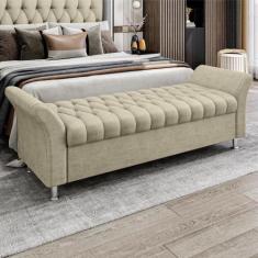 Imagem de Recamier Baú Queen Roma em Veludo - Sonhar Estofados, VL-30 Bege