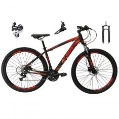 Imagem de Bicicleta Aro 29 Ksw Xlt 24v Câmbio Shimano Acera K7 Garfo Trava Freio A Disco - Preto-vermelho-laranja Tam.21