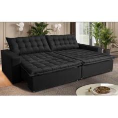 Imagem de Sofá Sem Caixa Retrátil Reclinável 2,35m Cama inBox França Velusoft Pr