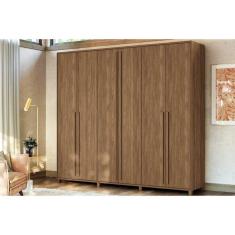 Imagem de Guarda Roupa 6 Portas e 4 Gavetas c/ Pés Juriti Jatobá - Santos Andirá