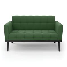 Imagem de Sofá Namoradeira 2 Lugares Base De Madeira Preto Elisa Suede D03 - D`rossi Cor Verde