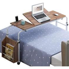 Imagem de Mesa Dobrável Sobre A Cama, Carrinho De Armazenamento Rolante, Mesa Para Computador Móvel Sobre A Cama, Mesa Para Computador, Estação De Trabalho, Mesa Para Laptop, Mesa De Estudo Ajustável, Com R