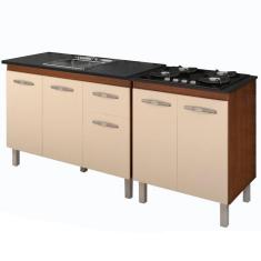 Imagem de Balcao Pia 120cm e Cooktop 4 Bocas Savana Off White Mobbs