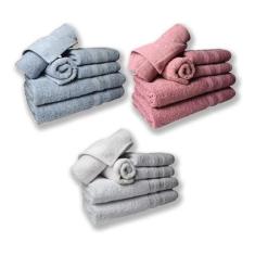 Imagem de Jogo De Toalhas 6 Banhos 6 Rostos 6 Pisos Grossa Az+br+re