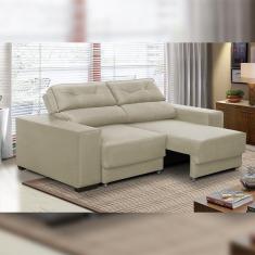 Imagem de Sofá Retrátil e Reclinável 3 lugares 1,80m Rubia Suede Bege