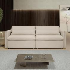Imagem de Sofá Cama Retrátil e Reclinável Aurora Bege