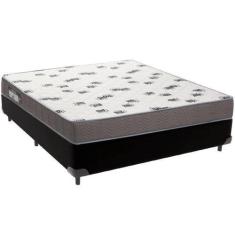 Imagem de Cama Box Preto e Colchão Light Espuma D33 Casal Ortobom