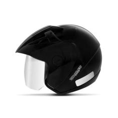 Imagem de Capacete Aberto Masculino Ebf Thunder Preto Brilhante Moto, Preto Bril