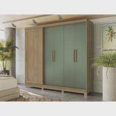 Imagem de Roupeiro Mdp 5 Portas e 4 Gavetas com Pés