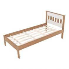 Imagem de Cama De Solteiro Madeira Cm8006 Amêndoa/branco
