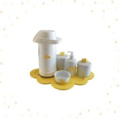 Imagem de Kit Higiene Porcelana Bebê K044 Bandeja Nuvem Moderno Sabonete Térmica