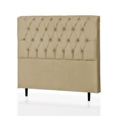 Imagem de Cabeceira Casal Paris 140 CM Suede Marfim - D A Decor