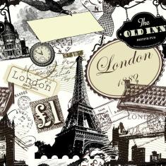 Imagem de Papel De Parede Carta Correio Pombo Londres Autocolante Sala