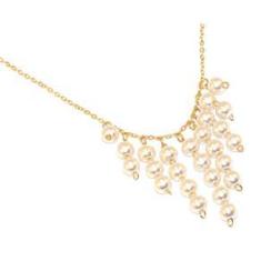 Imagem de Colar Festa Com Pérolas Delicado Folheado Ouro 18k
