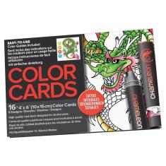 Imagem de Cartões de Colorir Chameleon 10 x15 cm com 16 Folhas Tatoo CCO104