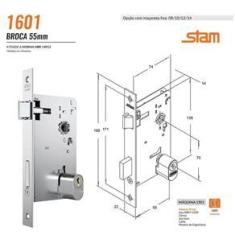 Imagem de Fechadura Stam 1601/09 Espelho Externa Inox