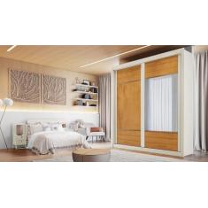 Imagem de Guarda Roupa Solteiro Com Espelho 2 Portas 4 Gavetas - Bristol-Off Whi