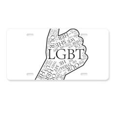 Imagem de DIYthinker LGBT Bandeira do Arco-Íris Ótima Placa de Carro Decoração de Carro Acessório de Aço Inoxidável