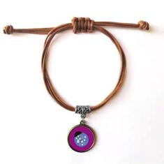Imagem de DIYthinker Pulseira de couro com corda de couro para chuva e pingos de chuva marrom joia presente