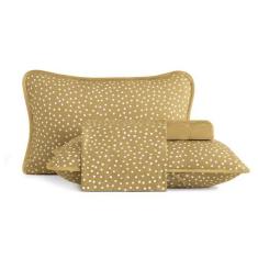 Imagem de Jogo De Cama Casal 4 Peças Altenburg Malha Fio Penteado Bits Amarelo