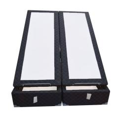 Imagem de Base Box Baú Blindado King Bipartido AColchoes Poliéster Preto 49x193x203 c/ Tampo Inteiriço