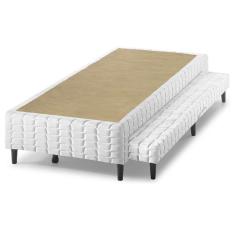 Imagem de Cama Box Base C-auxiliar Universal Solteiro Bordado White (88x188x25) - Anjos