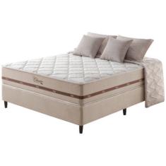 Imagem de Cama Box Casal Bege + Colchão Molas Superlastic Bahamas 128x188x63cm