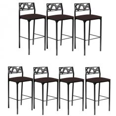 Imagem de Kit 7 banquetas Luiza Marrom-Gat Magazine