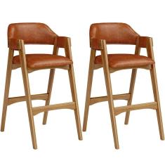 Imagem de Kit 02 Banquetas Altas Suran L02 Couríssimo Camel