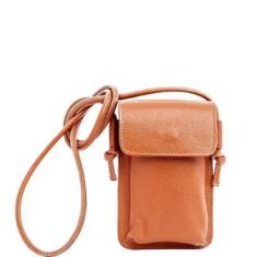 Imagem de Bolsa Crossbody Leopoldine Caramelo em Couro Legítimo com Bolso Externo-Feminino