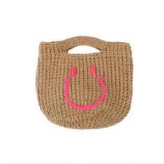 Imagem de Bolsa tecida à mão pura, rosto sorridente diagonal cruz - Wokex