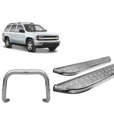 Imagem de Kit Quebra Mato s/ Barra+Estribo Chapa/ TrailBlazer Cromo