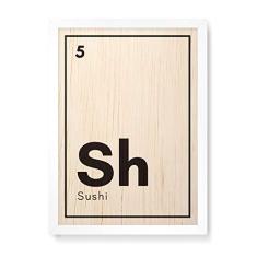 Imagem de Arte Maníacos Quadro Decorativo em Madeira Sushi Elemento - 23x16,25cm (Moldura caixa em laca )