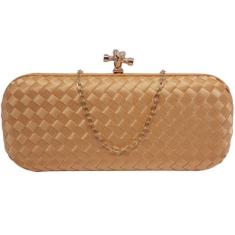Imagem de Bolsa De Festa Clutch Cetim Trançada Modelo Comprido Luxo - Lika Bijut