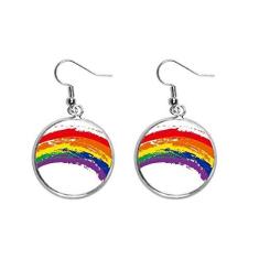Imagem de Brinco LGBT arco-íris gay lésbica transgênero brinco pendente prata joia feminina