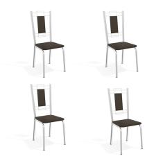 Imagem de Conjunto Com 4 Cadeiras De Cozinha Florença Cromado E Marrom